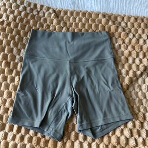Women's High-Waisted Green Bike Shorts